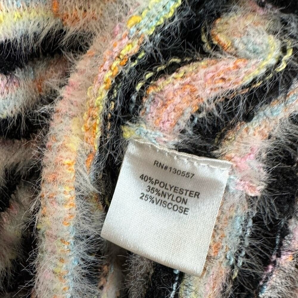 Society 22‎ Black Striped Crewneck Sweater Womens XL Multicolored - Picture 9 of 10